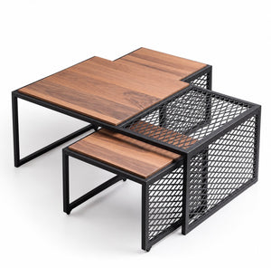 Set van 3 Salontafel - MDF Bruin 110 CM