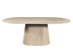 Japandi Eettafel Ovaal Beige 180 x 90 CM