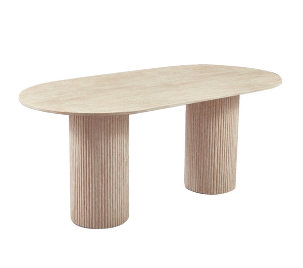 Eettafel Travertin Beige 180 x 90 cm