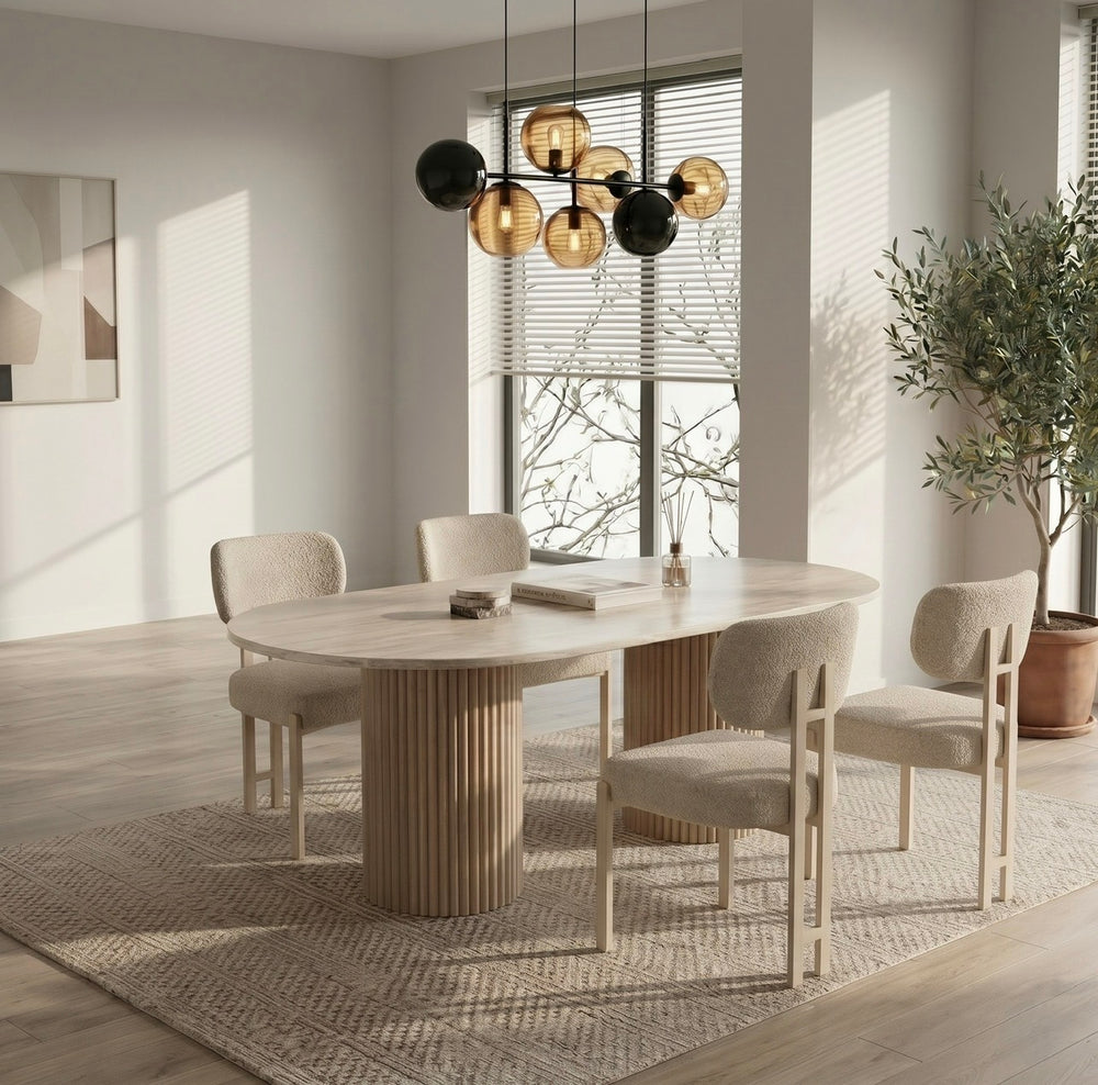 Eettafel Travertin Beige 180 x 90 cm