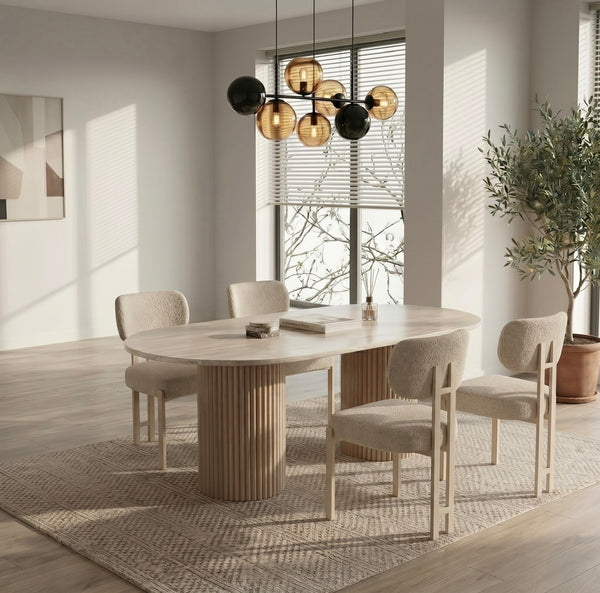 Eettafel Travertin Beige 180 x 90 cm