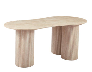 Travertin Eettafel Organisch Beige 180 x 90 CM