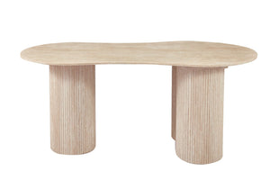 Travertin Eettafel Organisch Beige 180 x 90 CM