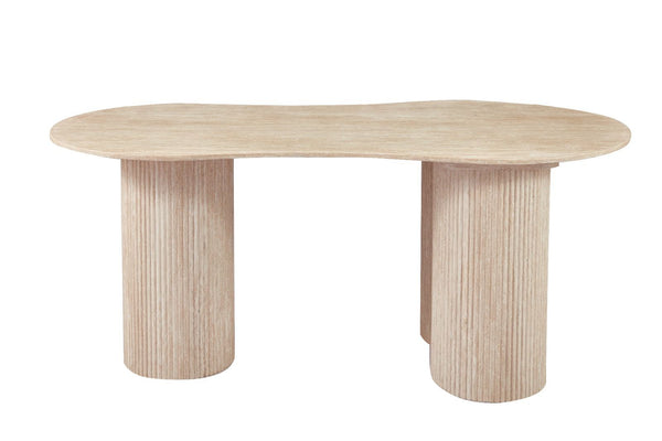 Travertin Eettafel Organisch Beige 180 x 90 CM
