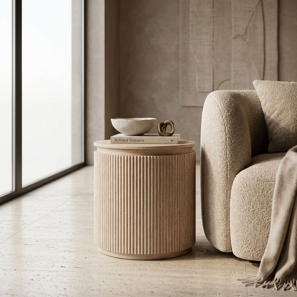 Japandi Bijzettafel Beige 55 CM