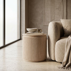 Japandi Bijzettafel Beige 55 CM