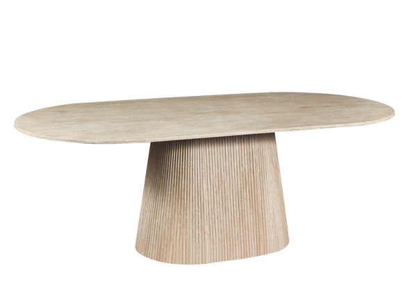 Japandi Eettafel Ovaal Beige 180 x 90 CM