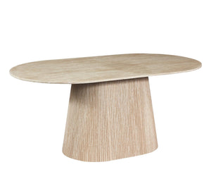 Japandi Eettafel Ovaal Beige 180 x 90 CM