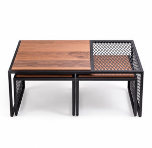 Set van 3 Salontafel - MDF Bruin 110 CM