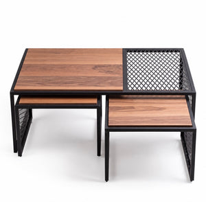 Set van 3 Salontafel - MDF Bruin 110 CM