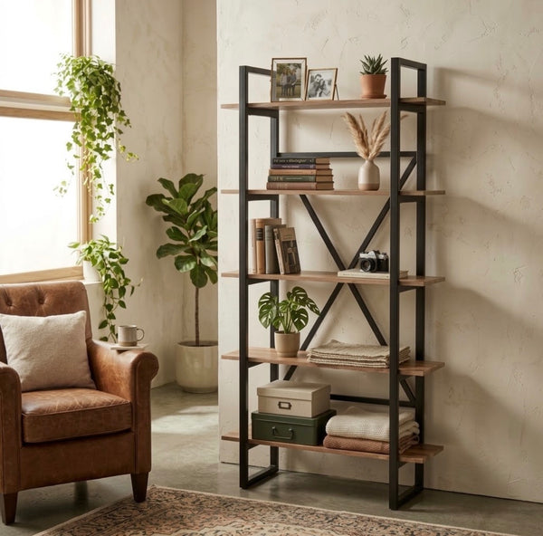 Boekenkast MDF - Metaal 200 CM